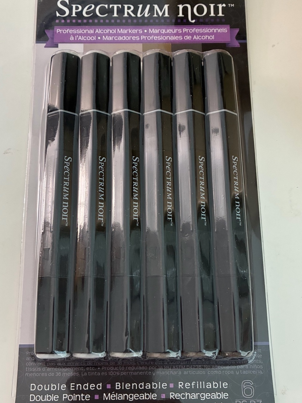Spectrum Noir Double-Ended Alcohol Markers - WARM GRAYs Set (6)